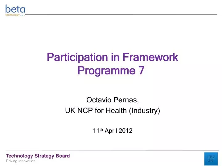 participation in framework programme 7