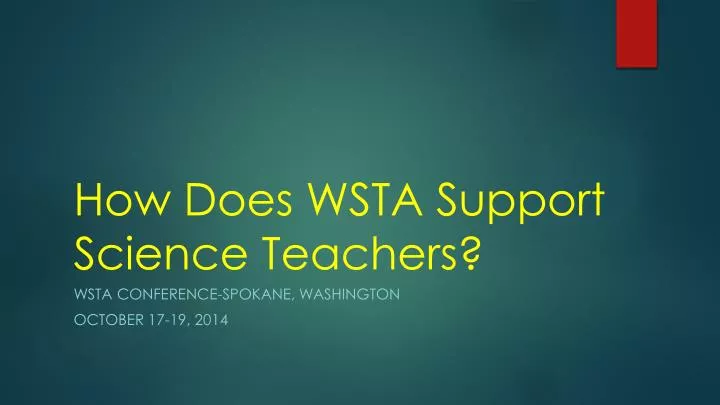 how does wsta support science teachers