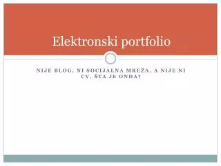 Elektronski portfolio
