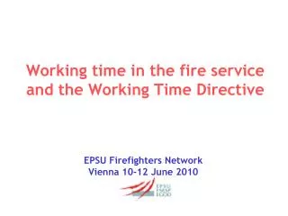 Working time in the fire service and the Working Time Directive