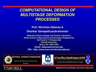 COMPUTATIONAL DESIGN OF MULTISTAGE DEFORMATION PROCESSES