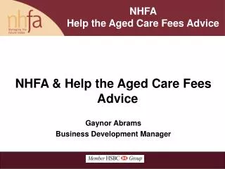 NHFA Help the Aged Care Fees Advice