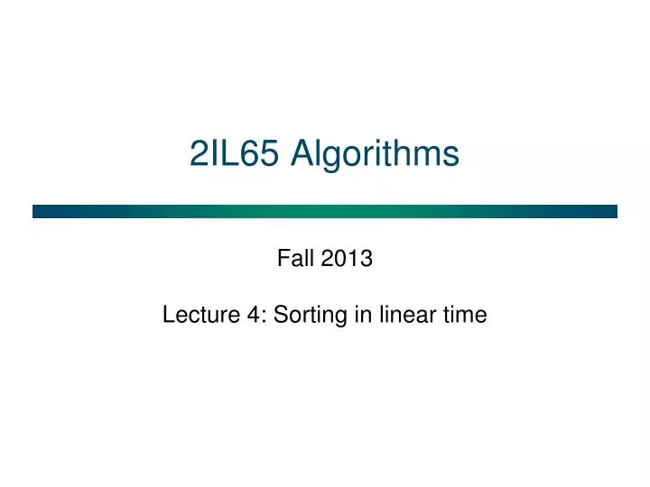 2il65 algorithms