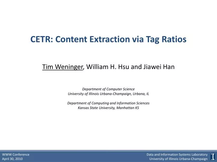 cetr content extraction via tag ratios