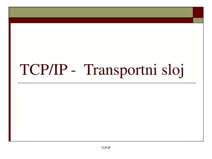 tcp ip transportni sloj