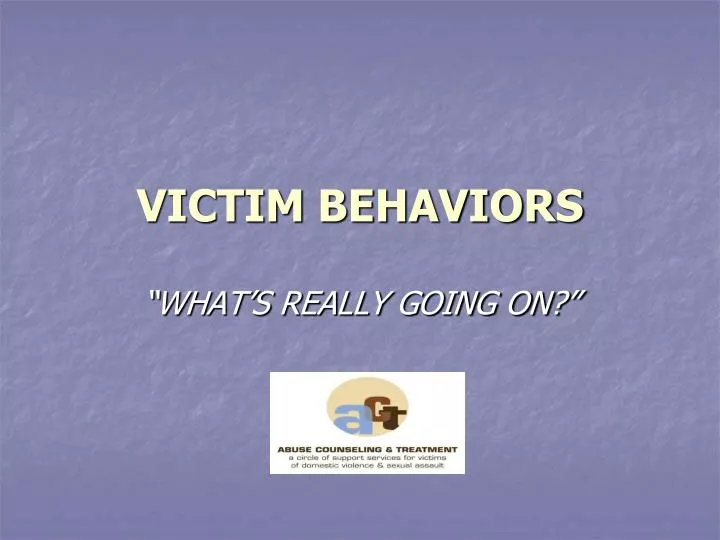victim behaviors