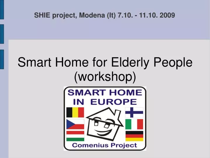 smart home for elderly people workshop