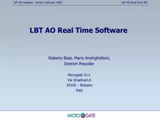 LBT AO Real Time Software