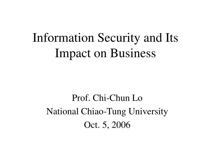 information security and its impact on business