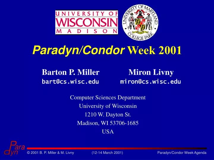 paradyn condor week 2001