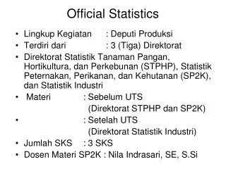 Official Statistics