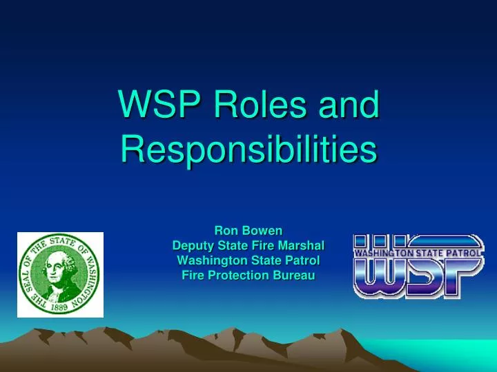 wsp roles and responsibilities