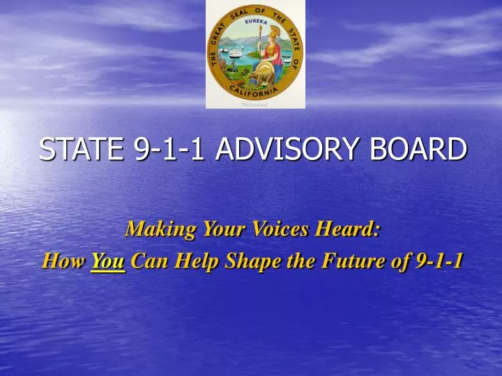 state 9 1 1 advisory board