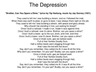 The Depression