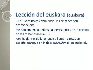 Lección del euskara (euskera)