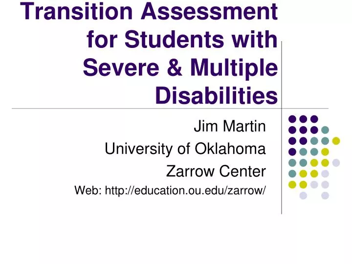 transition assessment for students with severe multiple disabilities