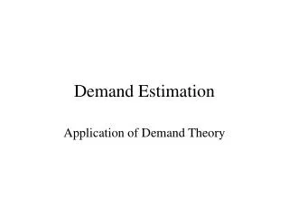 Demand Estimation