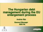 Economic and Financial Convergence in Hungary’s Debt Management - slide 1