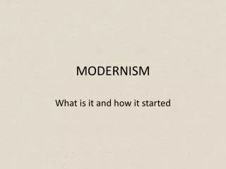 MODERNISM