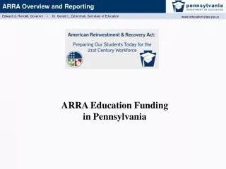 ARRA Education Funding in Pennsylvania