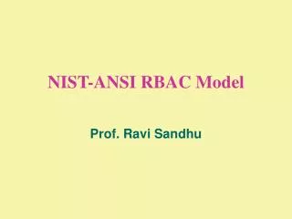 NIST-ANSI RBAC Model