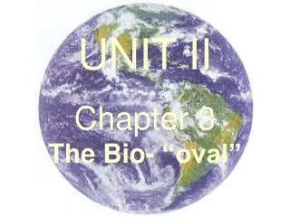 UNIT II Chapter 3 The Bio- “oval”