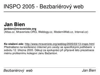 INSPO 2005 - Bezbariérový web