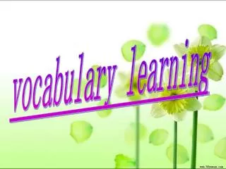 vocabulary learning