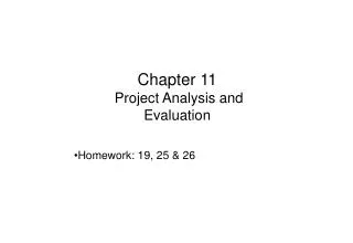 Chapter 11 Project Analysis and Evaluation