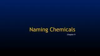 Naming Chemicals