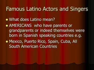 Famous Latino Actors and Singers