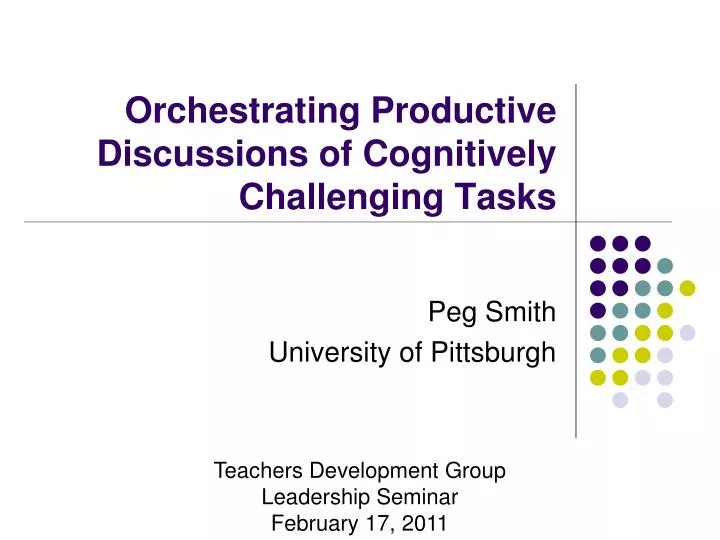 orchestrating productive discussions of cognitively challenging tasks