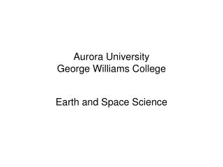 Aurora University George Williams College