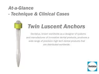 At-a-Glance - Technique &amp; Clinical Cases