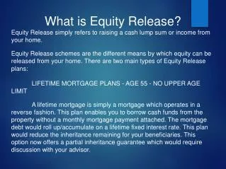 What is Equity Release?