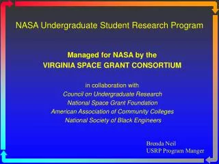 NASA Undergraduate Student Research Program
