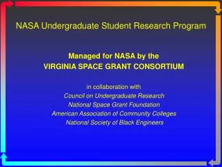 NASA Undergraduate Student Research Program