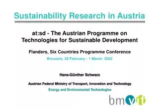 at:sd - The Austrian Programme on Technologies for Sustainable Development