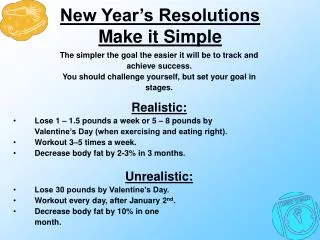 New Year’s Resolutions Make it Simple