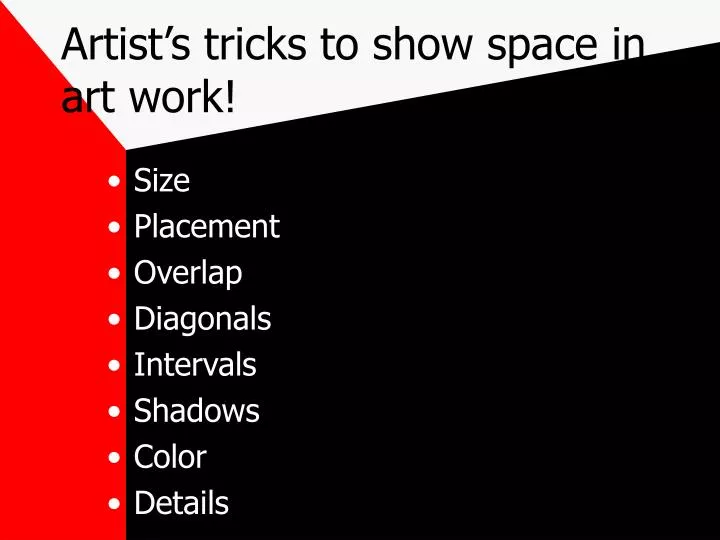 artist s tricks to show space in art work