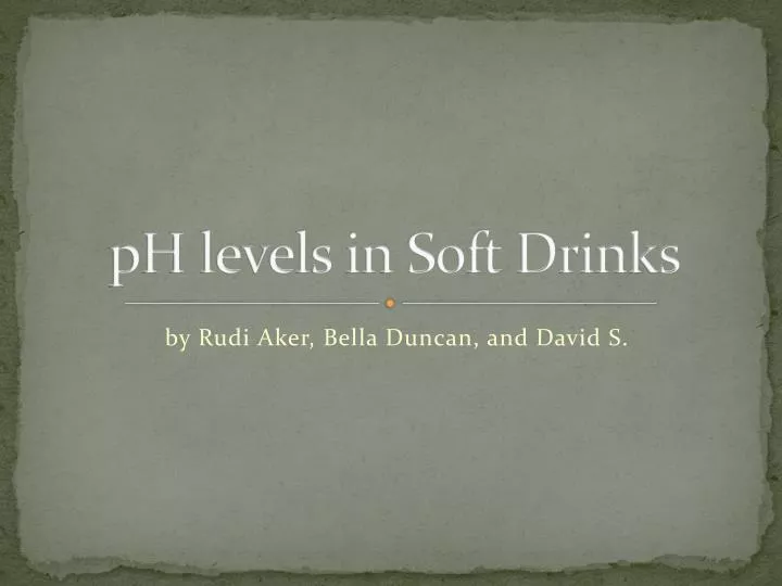 ph levels in soft drinks