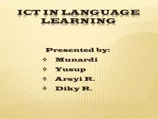 ICT in Language Learning