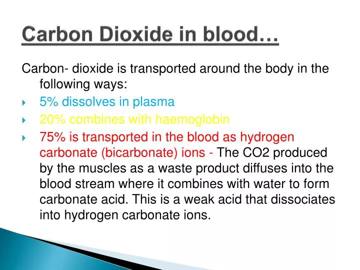 carbon dioxide in blood