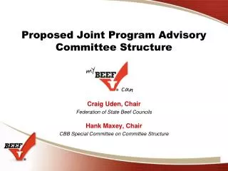 Proposed Joint Program Advisory Committee Structure