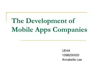 The Development of Mobile Apps Companies