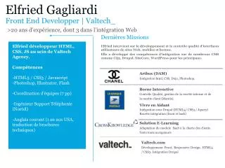 Elfried Gagliardi Front End Developper | Valtech_