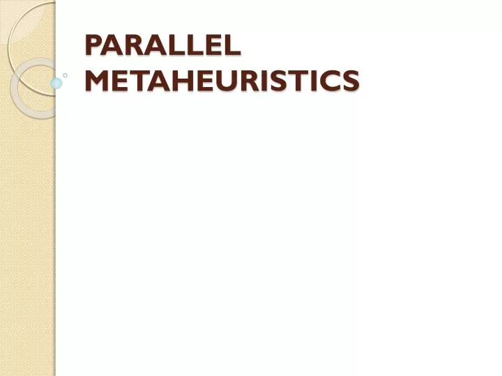 parallel metaheuristics