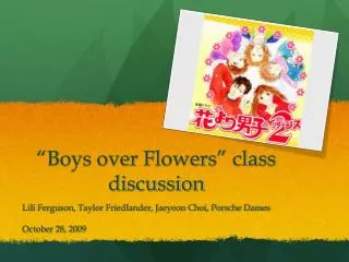 “Boys over Flowers” class discussion