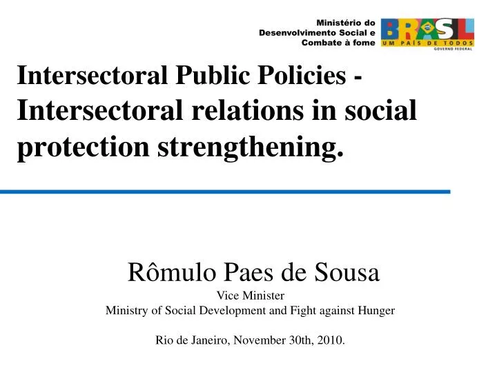 intersectoral public policies intersectoral relations in social protection strengthening