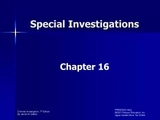 Special Investigations
